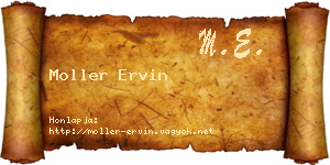 Moller Ervin névjegykártya